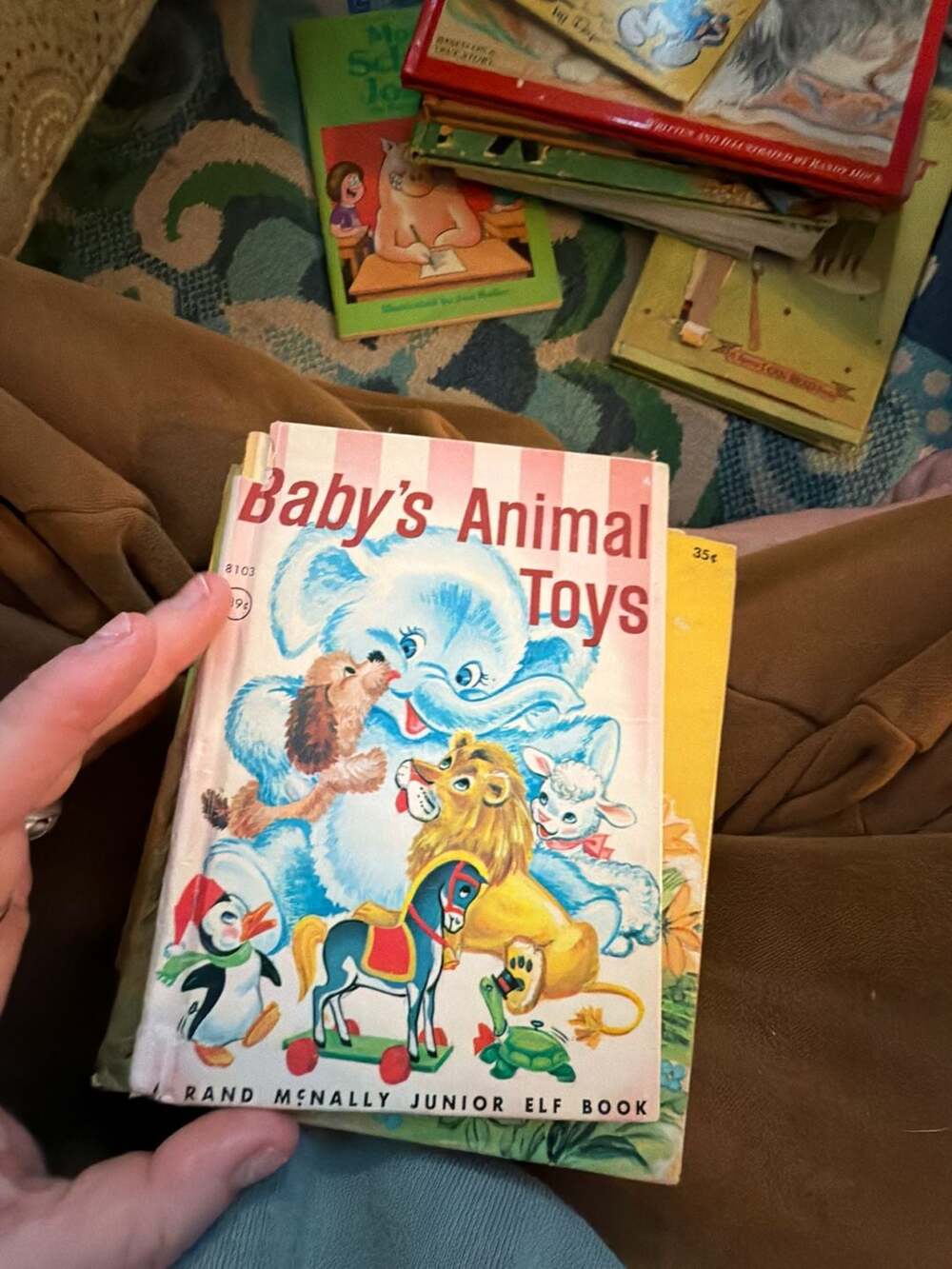 Baby Animals Toys-vintage Rand Mcnally Children's Book-pink-nursery Decor - ,